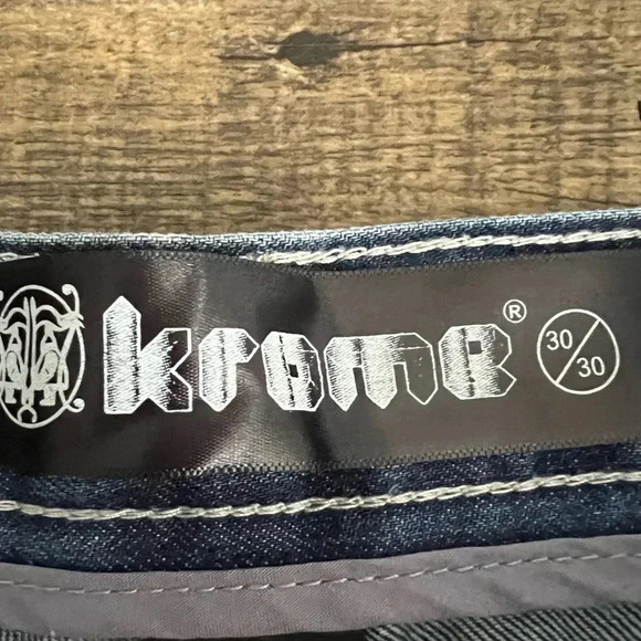 Krome men Light Blue distressed jeans denim Size 30x 30 - Picture 4 of 7